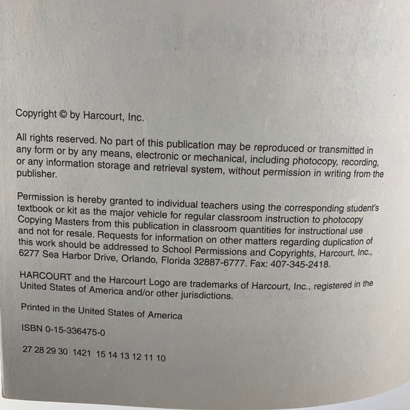 Harcourt Math Grade 3 Practice Workbook - Picture 5 of 8